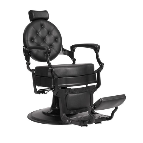 Silla de barbería de cuero Full Black.